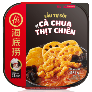 Chính hãng Haidilao - Lẩu tự sôi vị cà chua thịt chiên 275g - Tomato and fried meat flavour - Seft heating instant noodle hot pot Chính hãng Haidilao - Lẩu tự sôi vị cà chua thịt chiên 275g - Tomato and fried meat flavour - Seft heating instant noodle hot pot